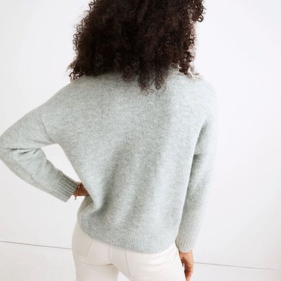 Women’s Madewell Dillon Mockneck Pullover Sweater | Small | Heather Mint - Picture 2 of 8
